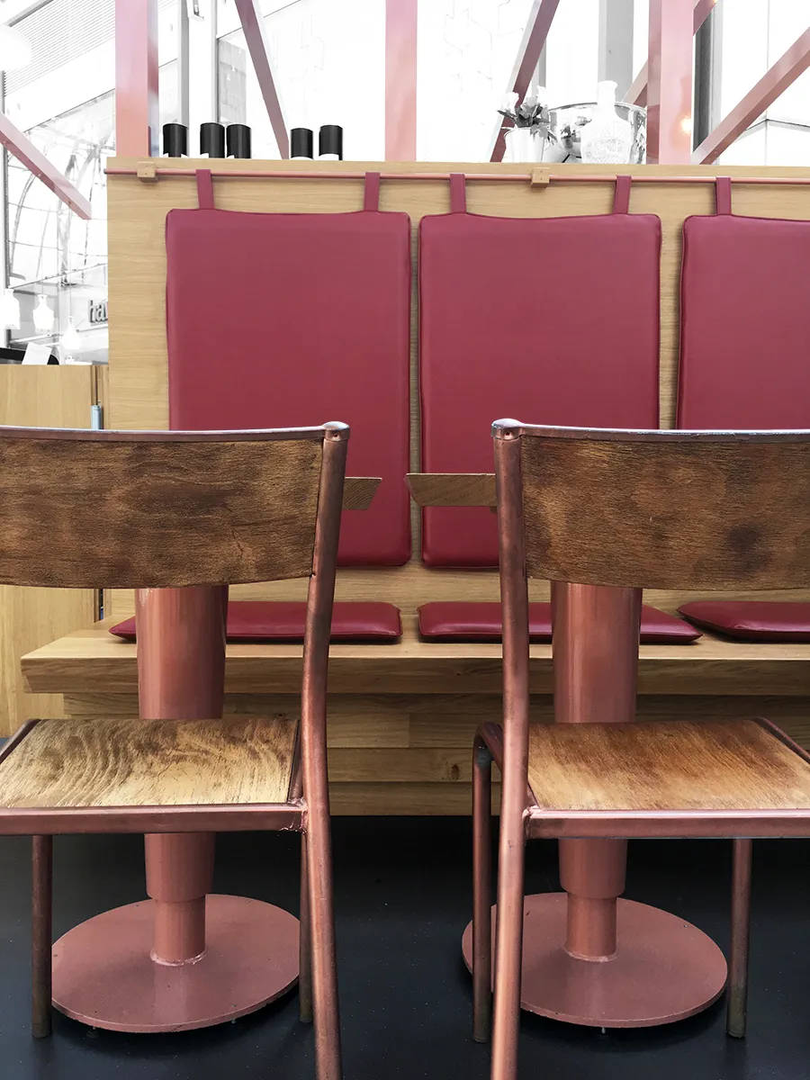 chaises cuivre