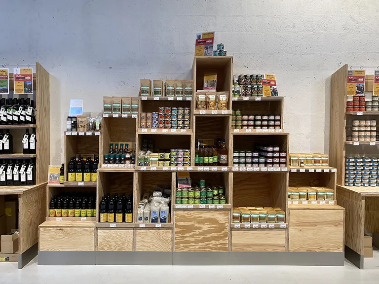 meuble épicerie boites en bois