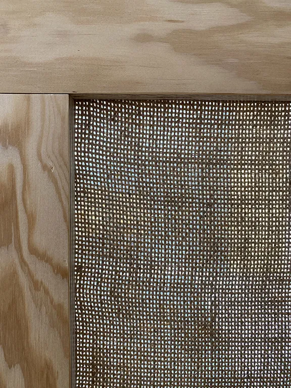 mobilier toile de jute bois brut